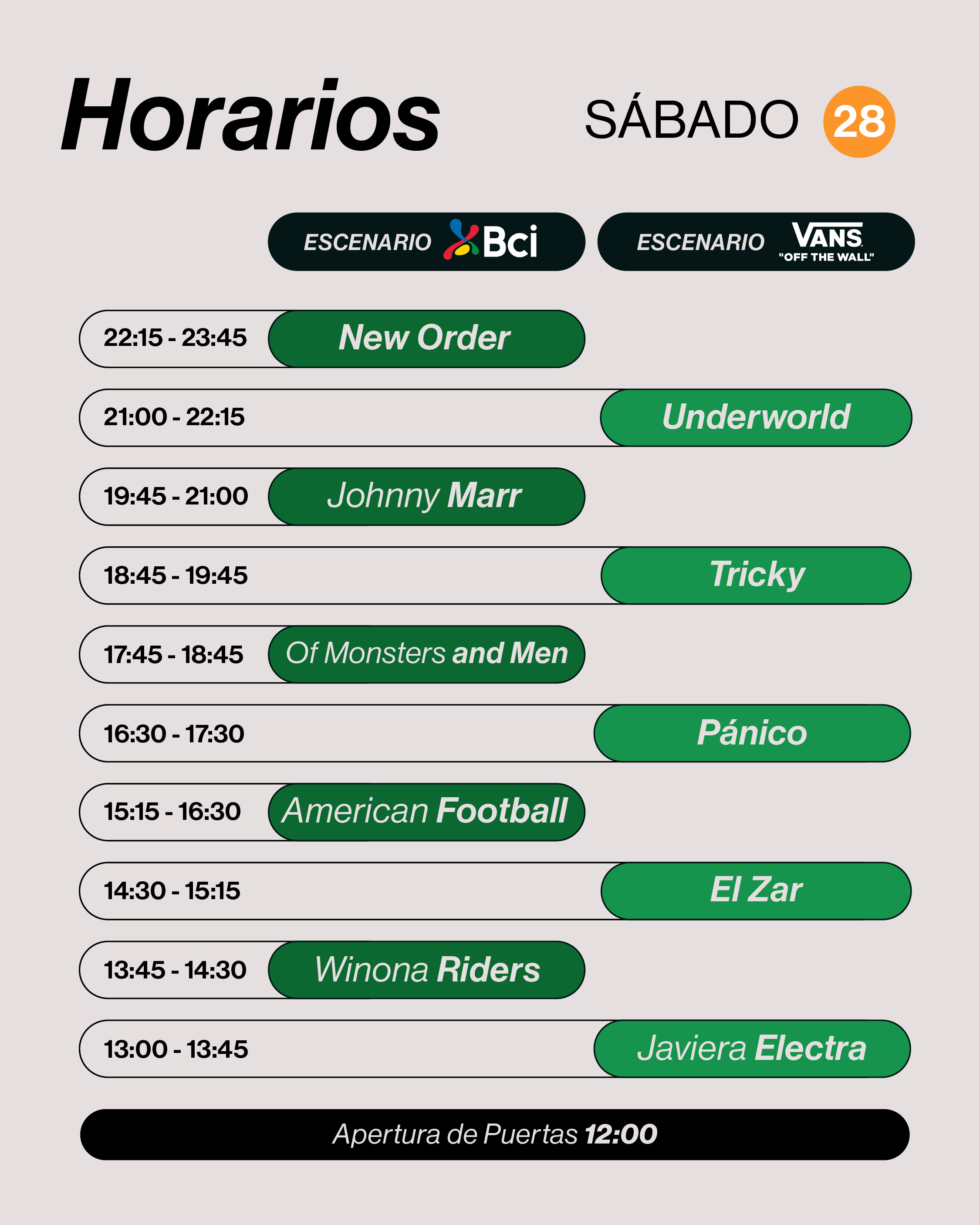 Ya están aquí los horarios de Fauna Primavera 2026